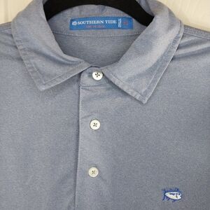 Southern Tide Heathered Blue Polo Shirt Size S